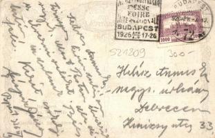 Budapest V. Szent István bazilika, lóvasút, automobil, művészlap, "Nemzetközi Vásár Budapest 19...