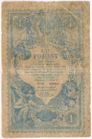 1888. 1Ft/1G T:III- ly. Hungary 1888. 1 Forint / 1 Gulden C:VG hole Adamo G126