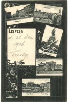 Leipzig, Königsplatz, Marktplatz, Bismarck Denkmal, Neues Theater, Georgi Ring / squares, statues, theatre. Floral