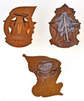 1949-1950. "MHK" 3db klf jelvény, 2db zománcozott T:2 egyikről hiányzik a tű