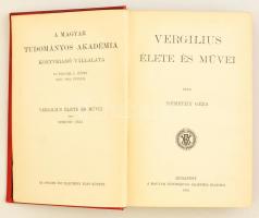 Némethy Géza: Vergilius élete és művei. Bp., 1902, MTA. Kiadói egészvászon-kötés, kissé foltos gerin...