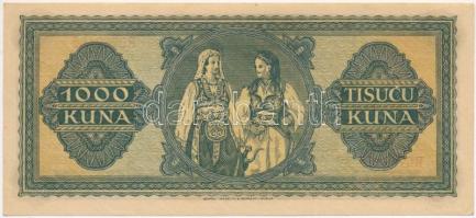 Független Horvát Állam 1943. 1000K T:I-,II
Independent State of Croatia 1943. 1000 Kuna C:AU,XF 
K...