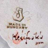 2 db Drasche lepke + Hollóházi őzike + Hollóháza madár pár, kézzel festettek, jelzettek, apró kopáso...