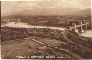 Menai Straits, Tubular and suspension bridges