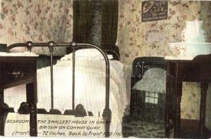 Conwy Quay, Conway; Bedroom: the smallest house in Grait Britain, interior