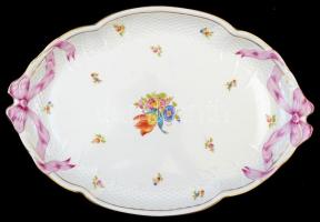 Herendi virágmintás reggeliző készlet: kiöntő, kancsó, 2 db csésze+alj, kistálka, tál, kézzel festet...