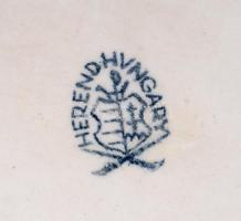 Herendi virágmintás reggeliző készlet: kiöntő, kancsó, 2 db csésze+alj, kistálka, tál, kézzel festet...