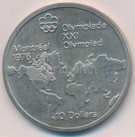 Kanada 1973. 10$ Ag Montreali Olimpia - Világtérkép T:1- Canada 1973. 10 Dollars Ag Montreal Olympics - World Map C:AU Krause KM#86.1