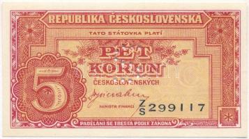 Csehszlovákia 1945. 5K S minta perforációval T:I  Czechoslovakia 1945. 5 Korun with S as specimen perforation C:UNC Krause 59.s