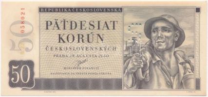 Csehszlovákia 1950. 50K S mint minta perforációval T:I  Czechoslovakia 1950. 50 Korun with S as specimen perforation C:UNC Krause 71.s