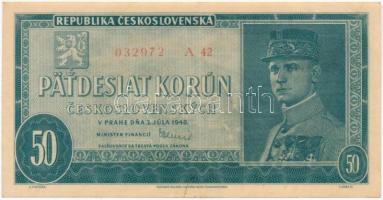 Csehszlovákia 1948. 50K T:III  szép papír Czechoslovakia 1948. 50 Korun C:F fine paper Krause 66.a