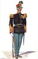 Sergente delle guardie palatine in grande uniforme / Palatine Guard, military unit of the Vatican, soldier, artist signed