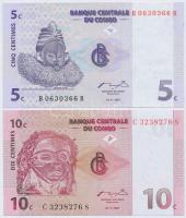 Kongó 1997. 5c + 10c T:I- Congo 1997. 5 Centimes + 10 Centimes C:AU