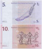 Kongó 1997. 5c + 10c T:I-
Congo 1997. 5 Centimes + 10 Centimes C:AU