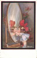 Girl kissing the mirror, A.R. & Co. i. B. 1656-1. s: F. Spurgin (EK)