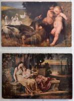 126 db régi művészlap albumba rendezve (az albumban még kb. 72 db képeslapnak van hely)  / 126 pre-1...