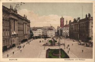Berlin, Schlossplatz und Rathaus / square, town-hall, tram, W. Meyerheim