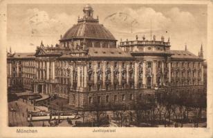 München, Munich; Justizpalast, Verlag A. Zerle / palace of justice, trams (EK)
