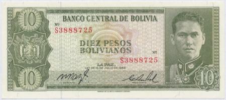 Bolívia 1962. 10P T:I Bolivia 1962. 10 Pesos C:UNC Krause 154