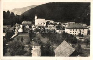 1947 Nyustya, Hnústa; látkép templommal / general view with church