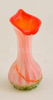 Dekoratív fújt váza, több rétegű, jelzés nélkül, hibátlan, m: 18,5 cm