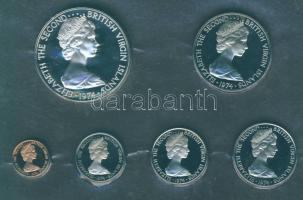 Brit Virgin szigetek 1974. 1c-1$ 6klf db, szettben, benne Ag T:PP Eredeti díszdobozban, tanúsítvánny...