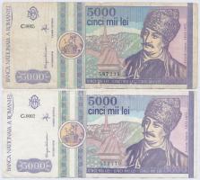 Románia 1992. 5000L (2x) T:III,III- Romania 1992. 5000 Lei (2x) C:F,VG