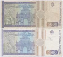Románia 1992. 5000L (2x) T:III,III-
Romania 1992. 5000 Lei (2x) C:F,VG