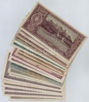 Vegyes: 20db-os pengő bankjegy tétel, benne 1946. 10.000.000MP (6x) különböző színárnyalatok T:III