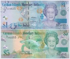 Kajmán-szigetek 2010. 1$ + 5$ T:I Cayman Islands 2010. 1 Dollar + 5 Dollars C:UNC