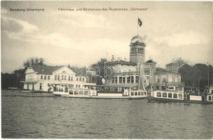 Hamburg Uhlenhorst, Fährhaus und Bootshaus des Ruderclub Germania Verlag M. L. Carstens / ferry station, rowing club