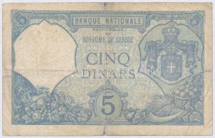 Szerbia 1916. 5D T:III,III-
Serbia 1916. 5 Dinara C:F,VG
Krause 14