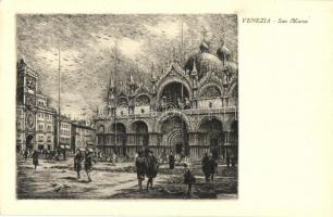 Venice, Venezia; 9 pre-1945 unused town-view postcards, etching, s: Festucci