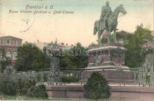 Frankfurt am Oder, Kaiser Wilhelm Denkmal, Stadt Teater / statue, theatre (EK)