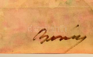 Berény jelzéssel: Csendélet. Akvarell, papír, vágott, hajtott, 28×34 cm