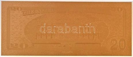 Amerikai Egyesült Államok 1999. 20$ "Federal Reserve Note" aranyozott bankjegy replika T:I...