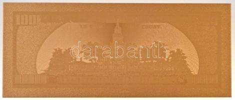 Amerikai Egyesült Államok 1999. 100$ "Federal Reserve Note" aranyozott bankjegy replika T:...