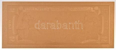 Amerikai Egyesült Államok 1999. 2$ "Federal Reserve Note" aranyozott bankjegy replika T:I
...