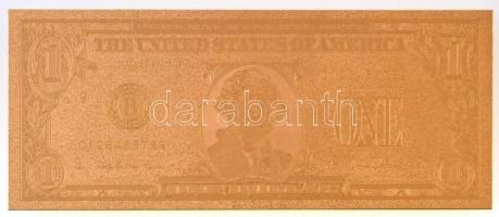 Amerikai Egyesült Államok 1999. 1$ Federal Reserve Note aranyozott bankjegy replika T:I USA 1999. 1 Dollar Federal Reserve Note gold plated banknote replica C:UNC