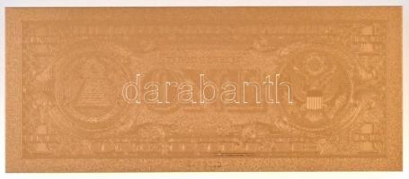 Amerikai Egyesült Államok 1999. 1$ "Federal Reserve Note" aranyozott bankjegy replika T:I
...