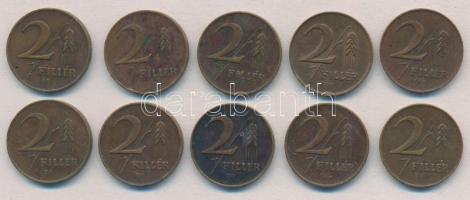 1946. 2f Cu-Zn (5x) + 1947. 2f Cu-Zn (5x) T:2 ph., kis patina