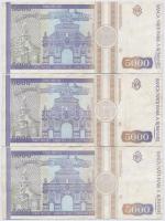 Románia 1993. 5000L (3x) T:III
Romania 1993. 5000 Lei (3x) C:F
