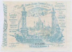 Belgium 1885. 1Fr sorsjegy T:II,II- Belgium 1885. 1 Franc lottery ticket C:XF,VF