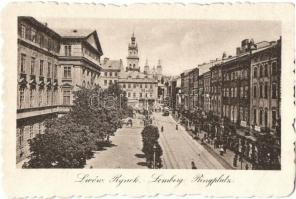 Lviv, Lwów, Lemberg; Ringplatz / square, tram, shops