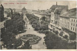 Lviv, Lwów, Lemberg; Waly Hetmanskie / street, park, Hotel Victoria (EK)