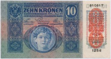 1915. 10K piros függőleges "DEUTSCHÖSTERREICH" felülbélyegzéssel T:I-,II