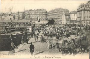 Marseille, Quai des Belges (Le Quai de la Fraternité) / a hub of urban transport in Marseille, quay, ships