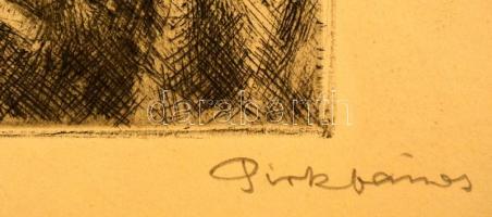 Pirk János (1903-1989) :Felolvasás. Rézkarc, papír, jelzett, 19×25 cm