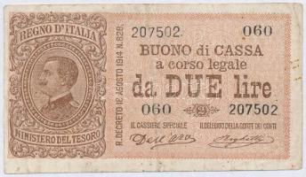 Olaszország  1914-1917. 2L T:III Italy 1914-1917. 2 Lire C:F Krause 37a