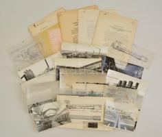 cca 1960 Dokumentumok a magyar acél- és alumíniumgyártás történetéből: beszámolók, összefoglalók, 3 gépirat, mellékelt fényképekkel
